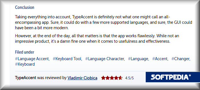 TypeAccent softpedia review